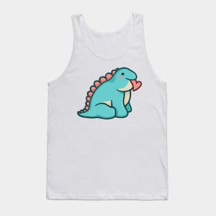 Cute Chubby Stegosaurus, Love, Dinosaur Tank Top